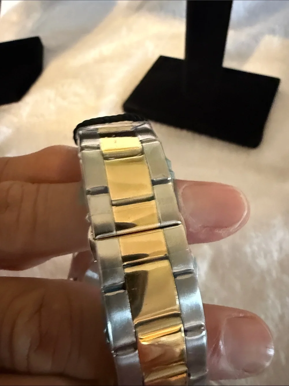 Men’s Two-Tone Gold & Silver Watch with Red Dial